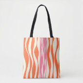 Ebb en Flow - Roze, Sinaasappel en crème Tote Bag (Voorkant)