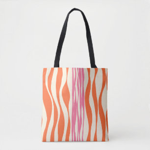 Ebb en Flow - Roze, Sinaasappel en crème Tote Bag