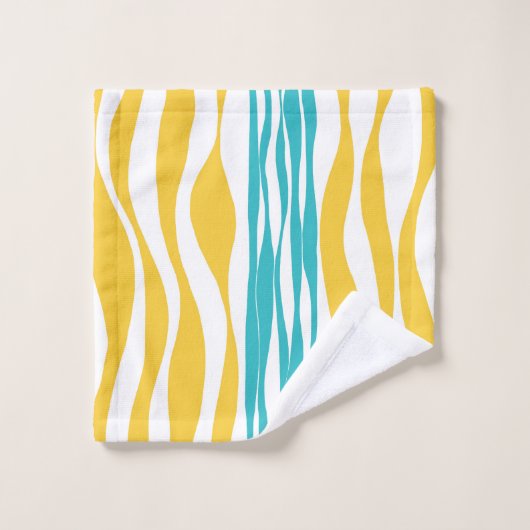 Ebb en Flow - Turquoise & Yellow Bad Handdoek (Wasdoekje)