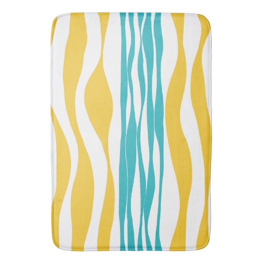 Ebb en Flow - Turquoise & Yellow Badmat (Voorkant Verticaal)