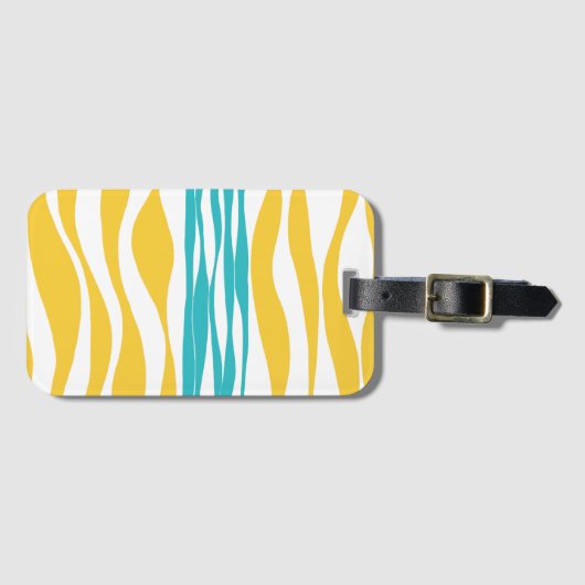 Ebb en Flow - Turquoise & Yellow Bagagelabel (Voorkant (horizontaal))