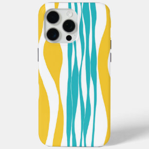 Ebb en Flow - Turquoise & Yellow iPhone 15 Pro Max Hoesje