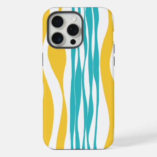 Ebb en Flow - Turquoise & Yellow iPhone Hoesje (Achterkant)