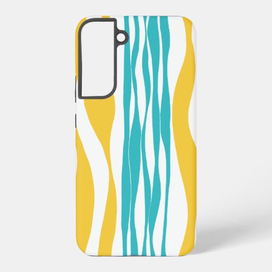 Ebb en Flow - Turquoise & Yellow Samsung Galaxy Hoesje (Achterkant)