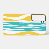 Ebb en Flow - Turquoise & Yellow Samsung Galaxy Hoesje (Achterkant horizontaal)
