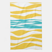 Ebb en Flow - Turquoise & Yellow Theedoek (Verticaal)