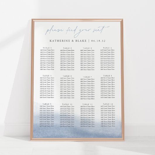 Ebb Getij Zitschema - Tot 12 Tafels Poster