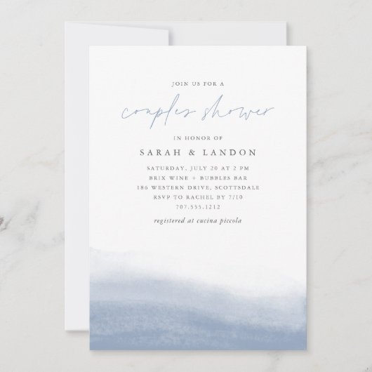 Ebb Tide Coastal Waterverf Couples Shower Kaart (Voorkant)