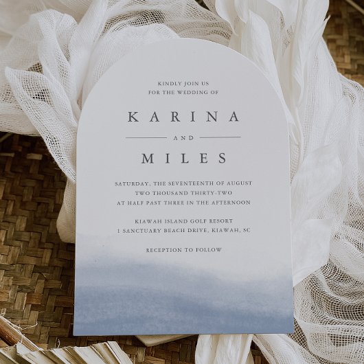 Ebb Tide Coastal Waterverf Wedding Kaart