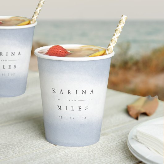 Ebb Tide Coastal Waterverf Wedding Papieren Bekers