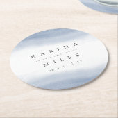 Ebb Tide Coastal Waterverf Wedding Ronde Kartonnen Onderzetter (Gebogen)