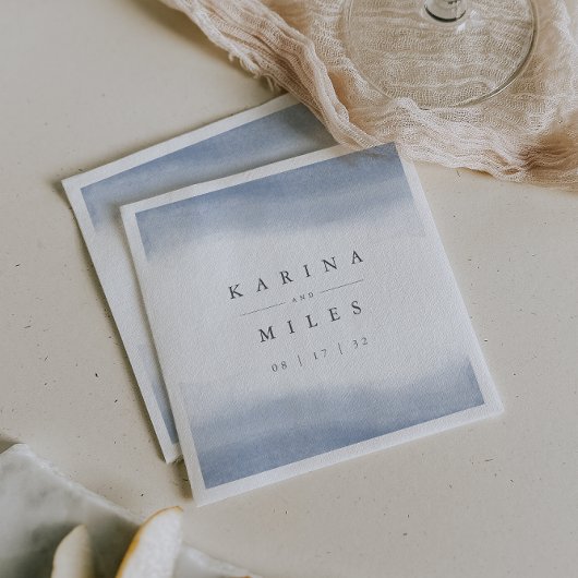 Ebb Tide Coastal Waterverf Wedding Servet