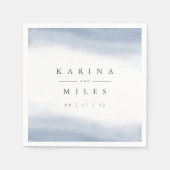 Ebb Tide Coastal Waterverf Wedding Servet (Voorkant)