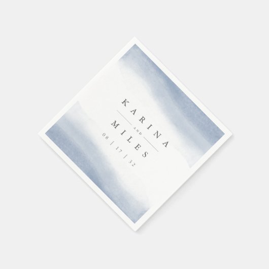 Ebb Tide Coastal Waterverf Wedding Servet (Hoek)