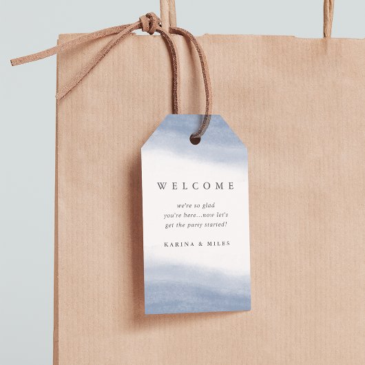 Ebb Tide Coastal Waterverf Wedding Welkom Cadeaulabel
