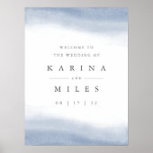 Ebb Tide Coastal Waterverf Wedding Welkomstbord Poster (Voorkant)