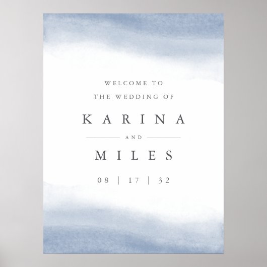 Ebb Tide Coastal Waterverf Wedding Welkomstbord Poster (Voorkant)