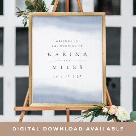 Ebb Tide Coastal Waterverf Wedding Welkomstbord Poster