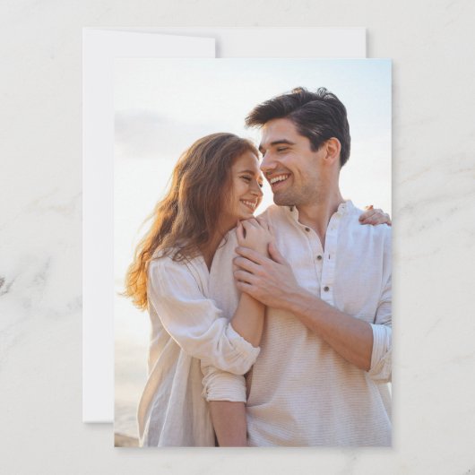 Ebb Tide Elegant Eenvoudige Foto Kust Waterverf Save The Date (Achterkant)