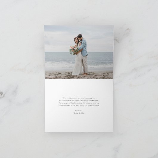 Ebb Tide | Kust Watercolor Trouwdag Bedankkaart (Binnen)