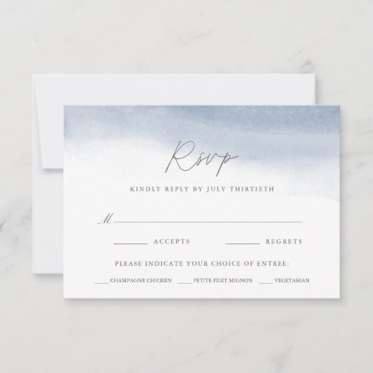 Ebb Tide Wedding Maaltijdkeuze RSVP Kaartje (Voorkant)