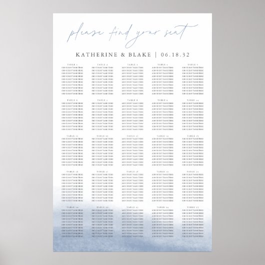 Ebb Tide XL zitplaatsindeling - tot 25 tafels Poster (Voorkant)