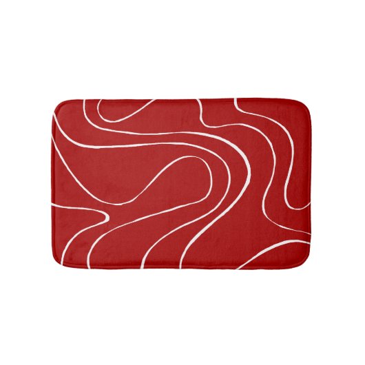 Ebbe en Vloed 2 in Rood en Wit Badmat (Voorkant)