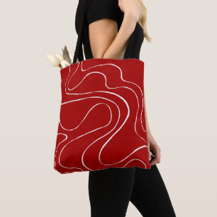 Ebbe en Vloed 2 in Rood en Wit Tote Bag