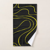 Ebbe en Vloed 2 in Zwart en Geel Bad Handdoek (Handdoek)