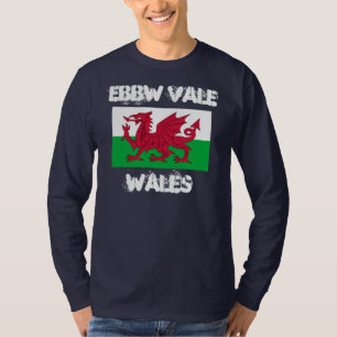 Ebbw Vale, Wales met Welsh flag T-shirt