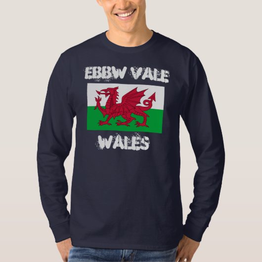 Ebbw Vale, Wales met Welsh flag T-shirt (Voorkant)