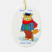 EbeMeowzer Scrooge uit een kerstkarol Keramisch Ornament (Achterkant)