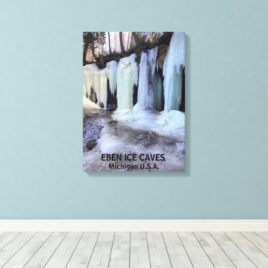 EBEN ICE CAVES MICHIGAN U.S.A. CANVAS AFDRUK (Insitu (Houten vloer))