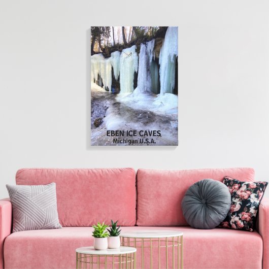 EBEN ICE CAVES MICHIGAN U.S.A. CANVAS AFDRUK (Insitu (Woonkamer))