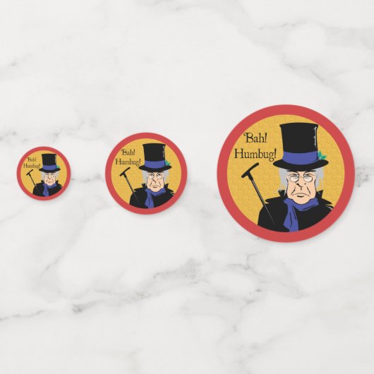 Ebenezer Scrooge Bah! Humbug! Confetti (Achterkanten)