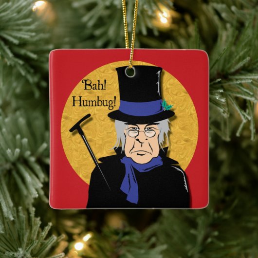 Ebenezer Scrooge Bah! Humbug! Keramisch Ornament (Boom)