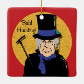 Ebenezer Scrooge Bah! Humbug! Keramisch Ornament (Achterkant)