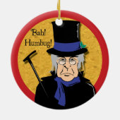 Ebenezer Scrooge Bah! Humbug! Keramisch Ornament (Achterkant)