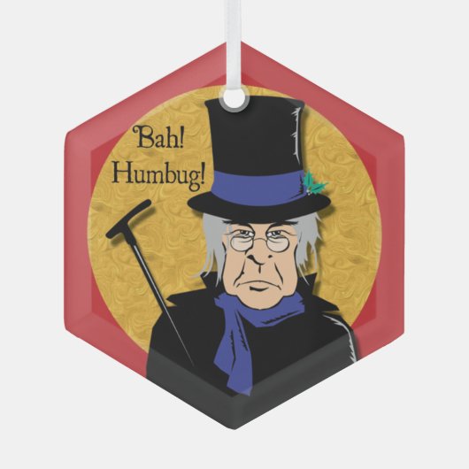 Ebenezer Scrooge Bah! Humbug! Metal Ornament (Voorkant)