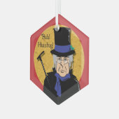 Ebenezer Scrooge Bah! Humbug! Metal Ornament (Voorkant links)