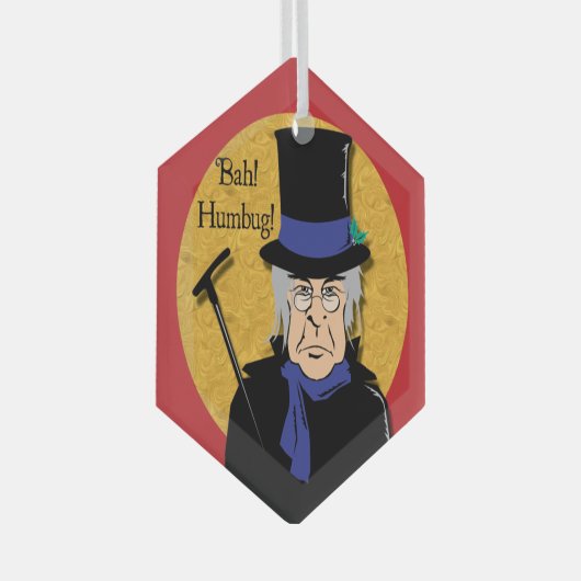 Ebenezer Scrooge Bah! Humbug! Metal Ornament (Voorkant Rechts)