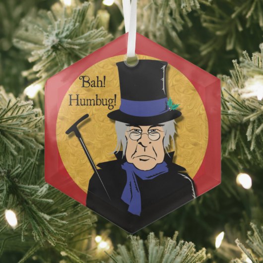 Ebenezer Scrooge Bah! Humbug! Metal Ornament (Insitu)