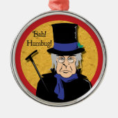 Ebenezer Scrooge Bah! Humbug! Metalen Ornament (Voorkant)