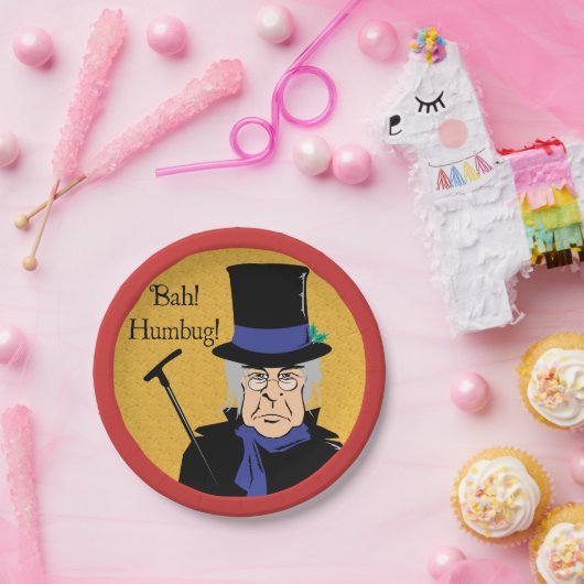 Ebenezer Scrooge Bah! Humbug! Papieren Bordje (Feest)