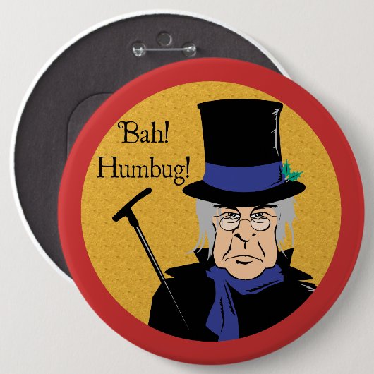 Ebenezer Scrooge Bah! Humbug! Ronde Button 6,0 Cm (Voorkant /achterkant)