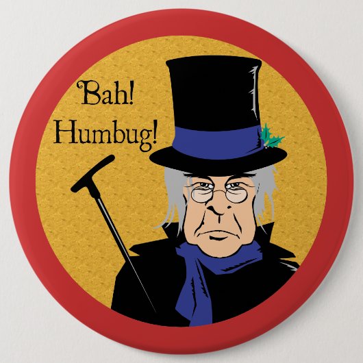Ebenezer Scrooge Bah! Humbug! Ronde Button 6,0 Cm (Voorkant)