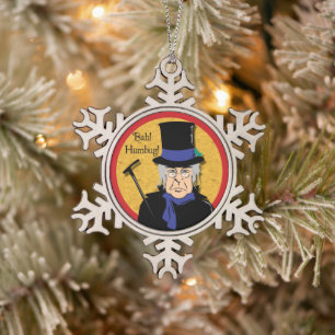 Ebenezer Scrooge Bah! Humbug! Tin Sneeuwvlok Ornament