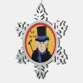 Ebenezer Scrooge Bah! Humbug! Tin Sneeuwvlok Ornament (Rechts)
