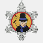 Ebenezer Scrooge Bah! Humbug! Tin Sneeuwvlok Ornament (Voorkant)