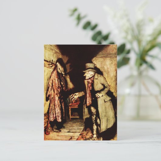 Ebenezer Scrooge Kerstmis Carol  Briefkaart (Staand voorkant)